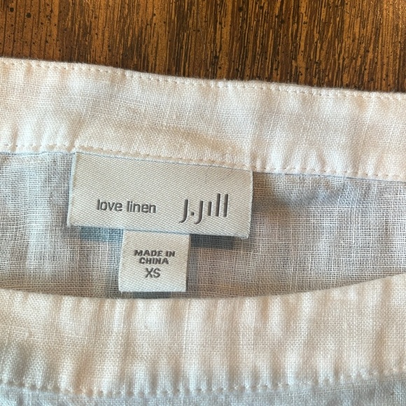 J. Jill 3/4 Sleeve 100% Linen Color Block Blouse Women's Size XS. - Picture 5 of 8